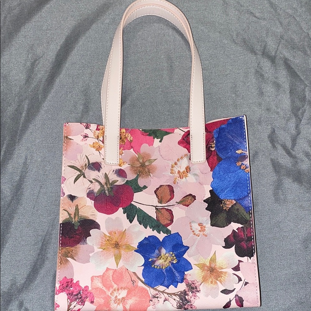 TED BAKER LONDON Cream Floral Canvas Tote Bag